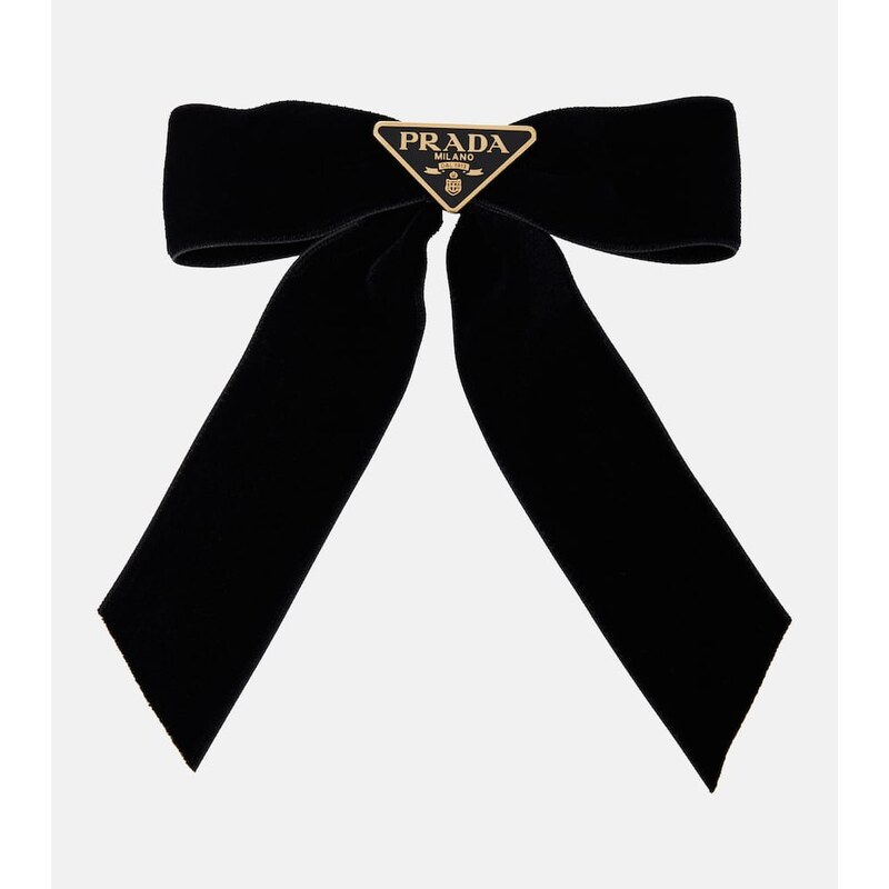 Prada Bow-detail velvet hair clip 68254789