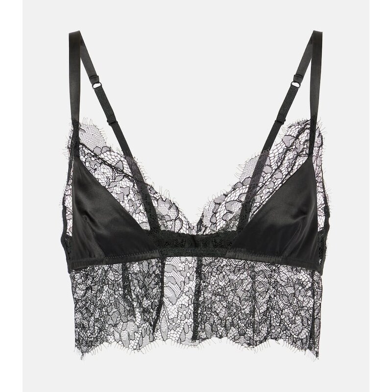 Dolce&Gabbana Lace-trimmed satin bralette 68310421