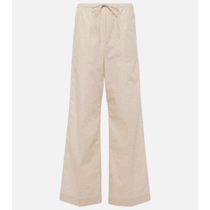 Toteme High-rise cotton wide-leg pants 68001332