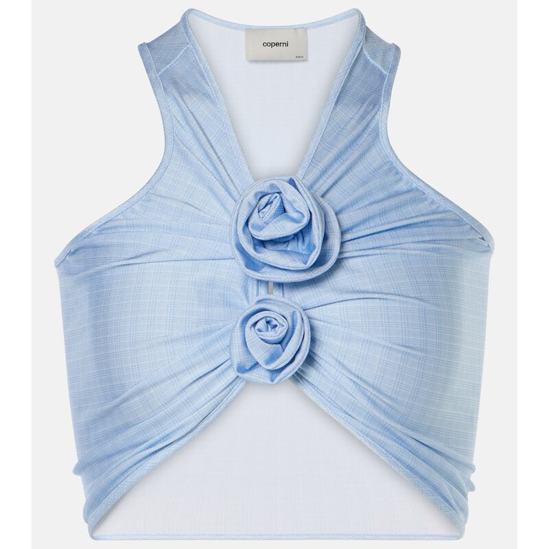 Coperni Floral-appliquà crop top 68444756