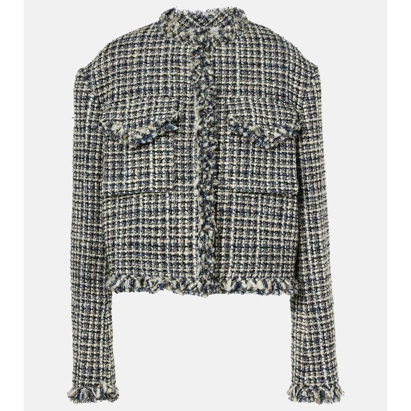 Sacai Wool-blend tweed jacket 68144025
