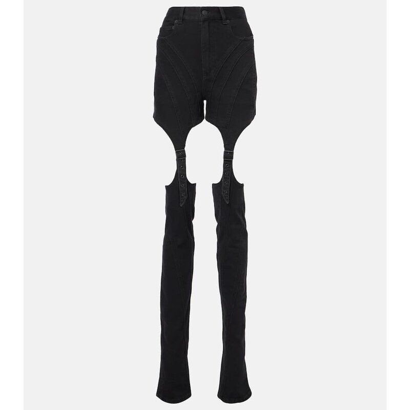Mugler High-rise cutout skinny jeans 68385730