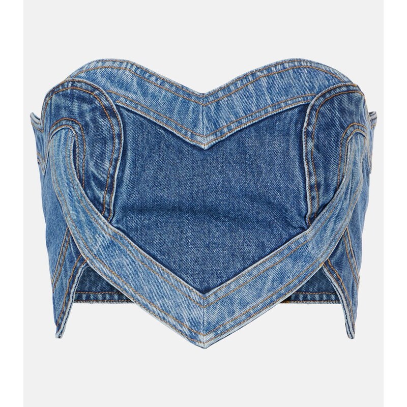 Area Strapless denim top 68033308