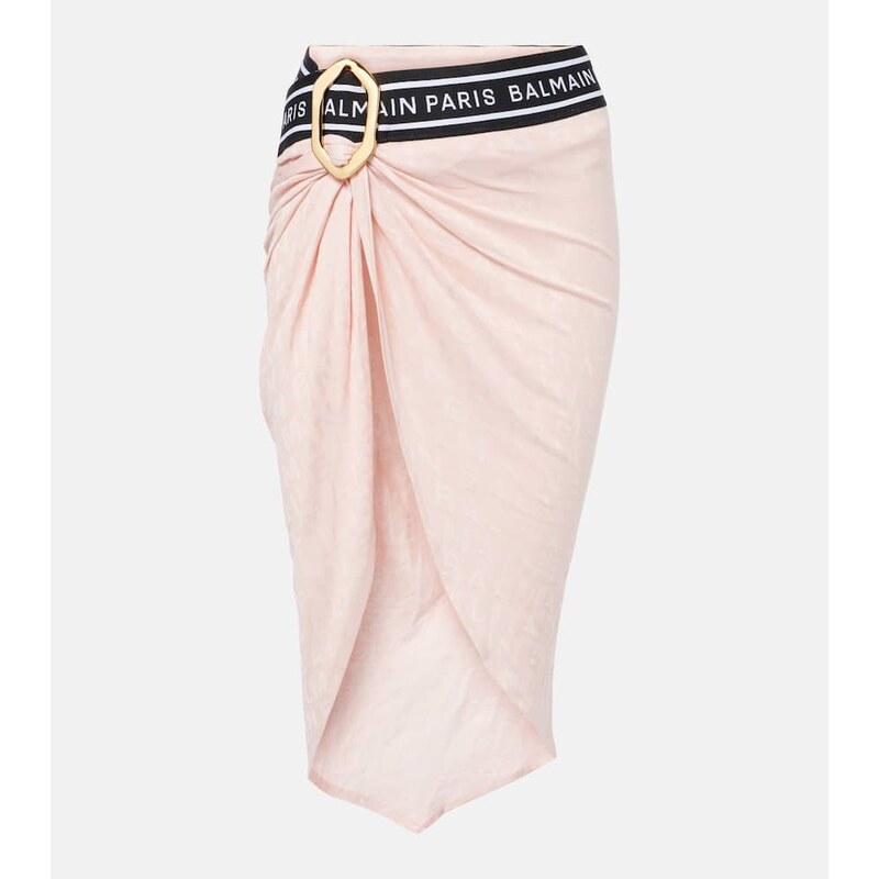 Balmain Knitted cotton-blend beach cover-up 68248615