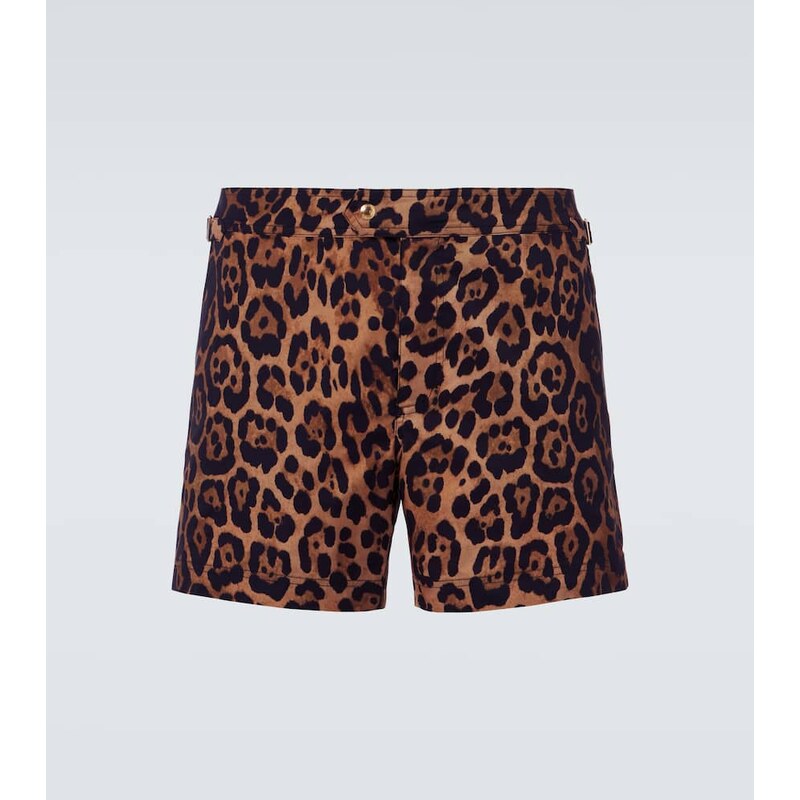 Tom Ford Leopard-print swim trunks 68095698