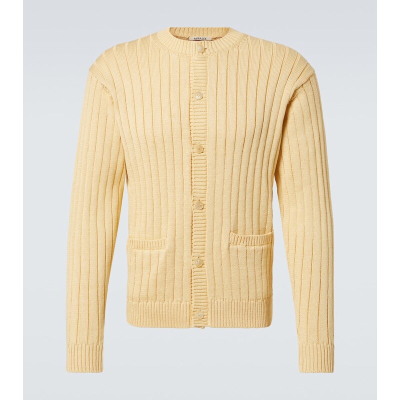 Auralee Ribbed-knit cotton cardigan 68288174