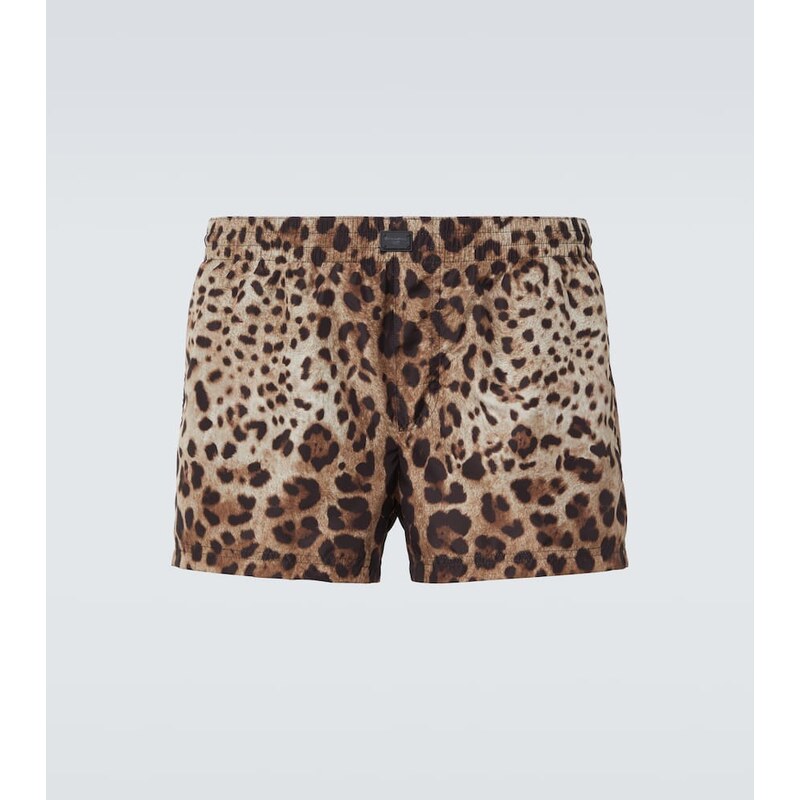 Dolce&Gabbana Leopard-print swim trunks 68202102