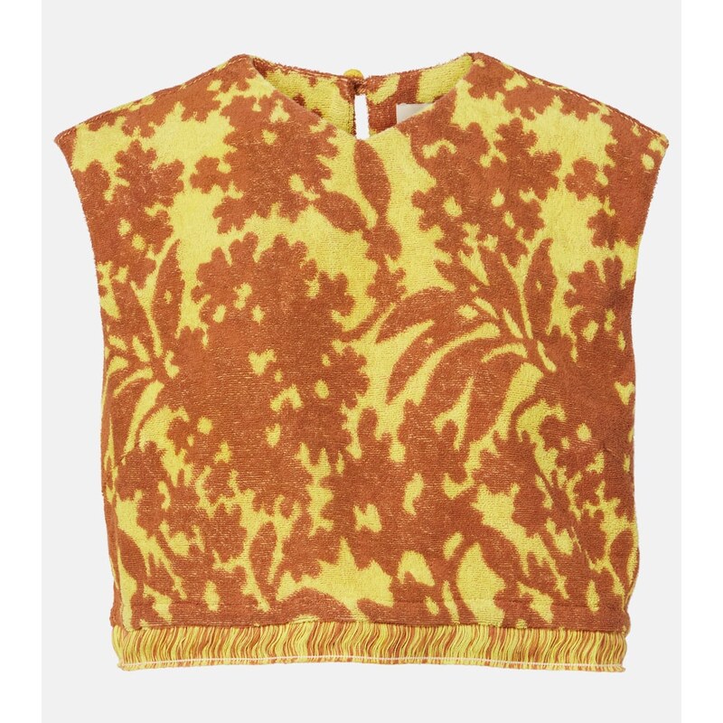 Alemais AlÃmais Amarillo printed cotton-blend crop top 68185684