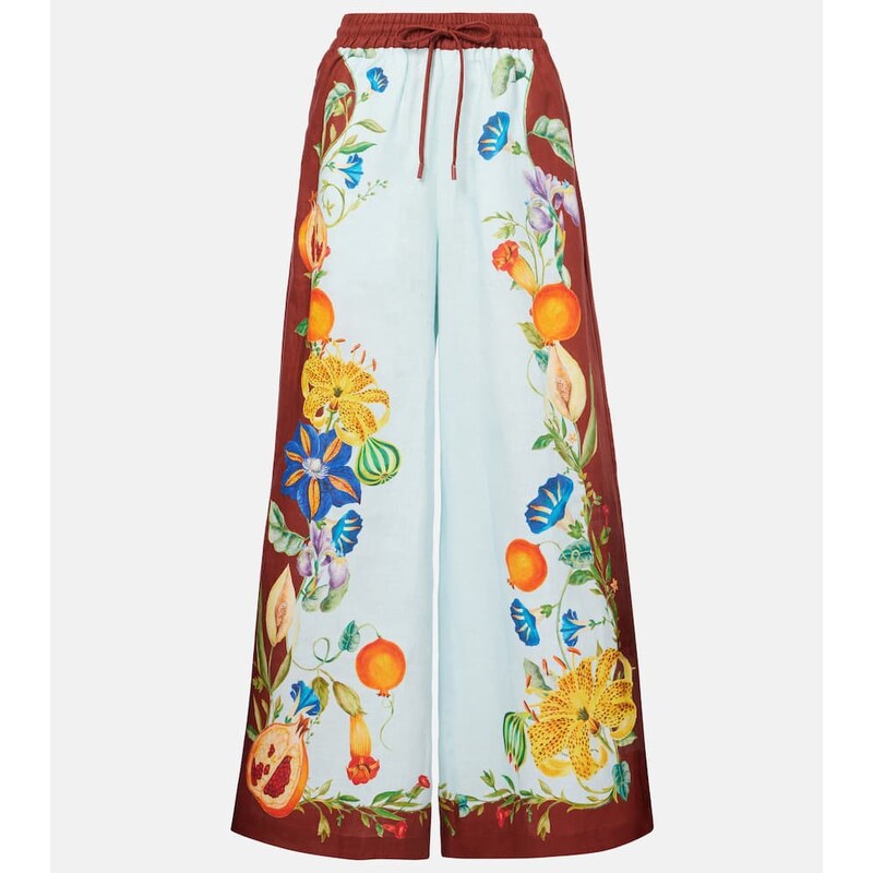 Alemais AlÃmais Dahlia floral linen wide-leg pants 68250162