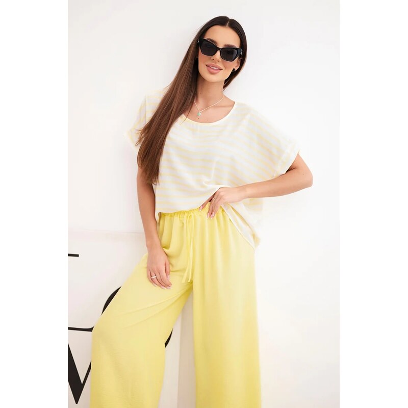 Kesi Dámska súprava z viskózy s tričkom a širokými nohavicami 67661904