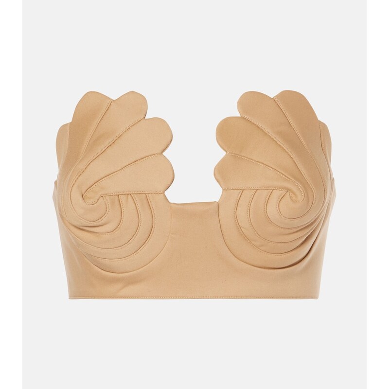Adriana Degreas Coquillage strapless cotton crop top 68043732
