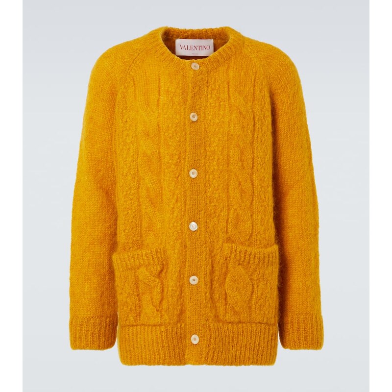 Valentino Cable-knit mohair-blend cardigan 68080862