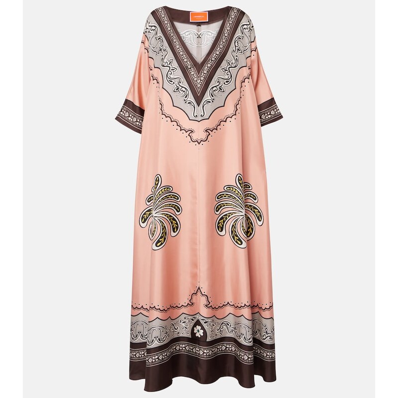 La DoubleJ Muumuu printed silk twill maxi dress 68208513