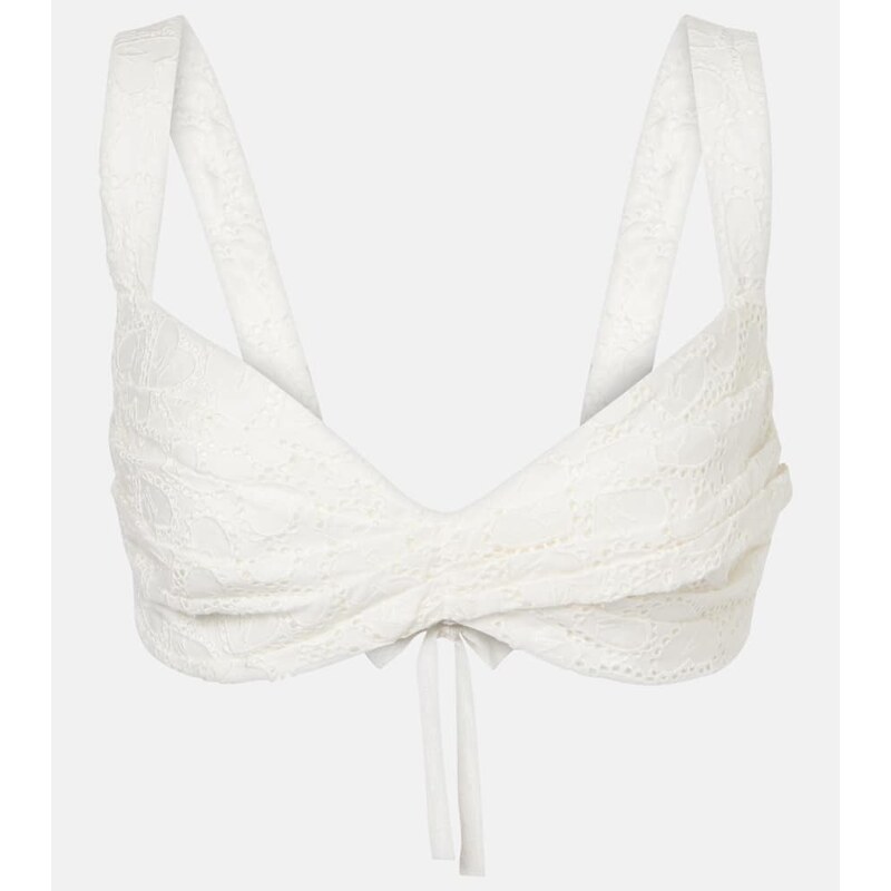 Zimmermann Crush Embroidered linen bra top 68012651