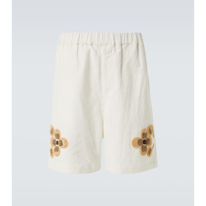 Commas Embroidered linen and cotton shorts 68070653