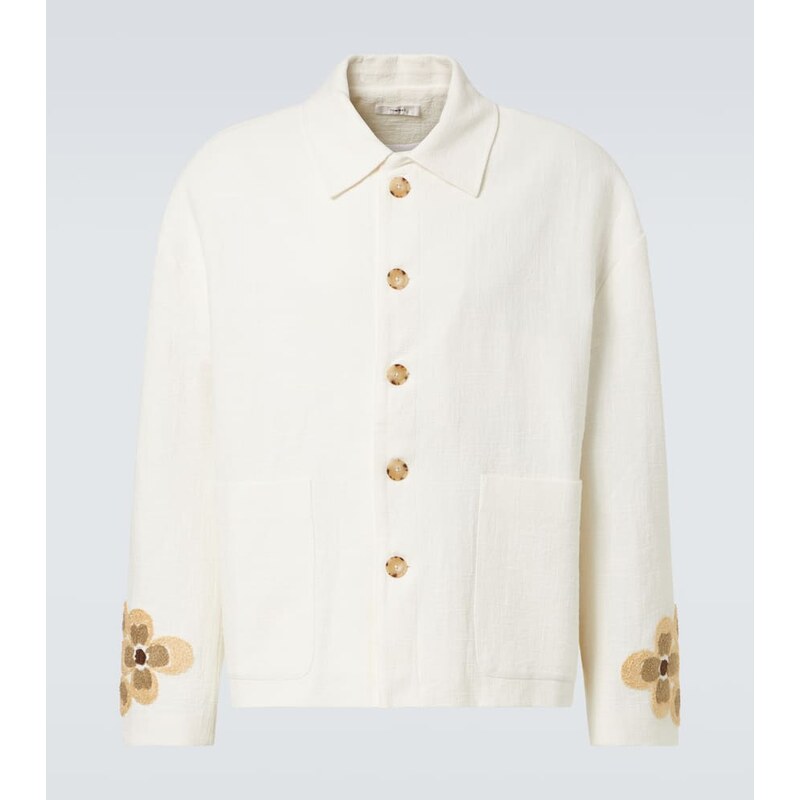 Commas Floral linen and cotton bouclÃ jacket 68277507