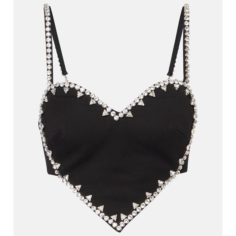 Area Heart crystal-embellished crop top 67982598