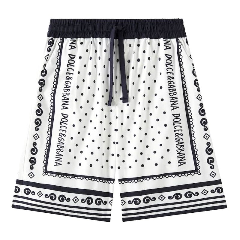 Dolce&Gabbana Kids Bandana cotton poplin shorts 67982470