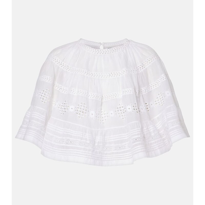 Marant Etoile Dilama lace-trimmed cotton voile top 68110741