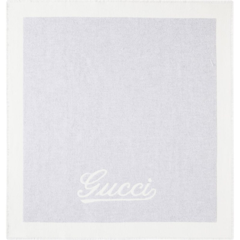 Gucci Kids Baby Gucci Script jacquard cashmere blanket 68125364