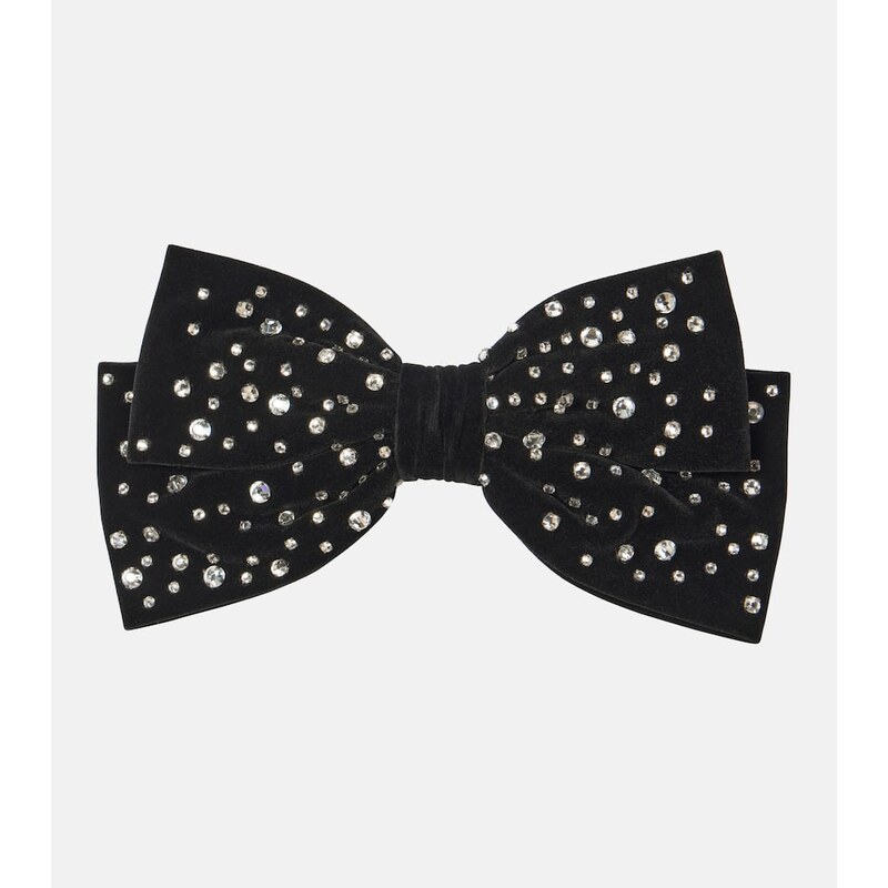 Jennifer Behr Loren crystal-embellished velvet bow barrette 68002344