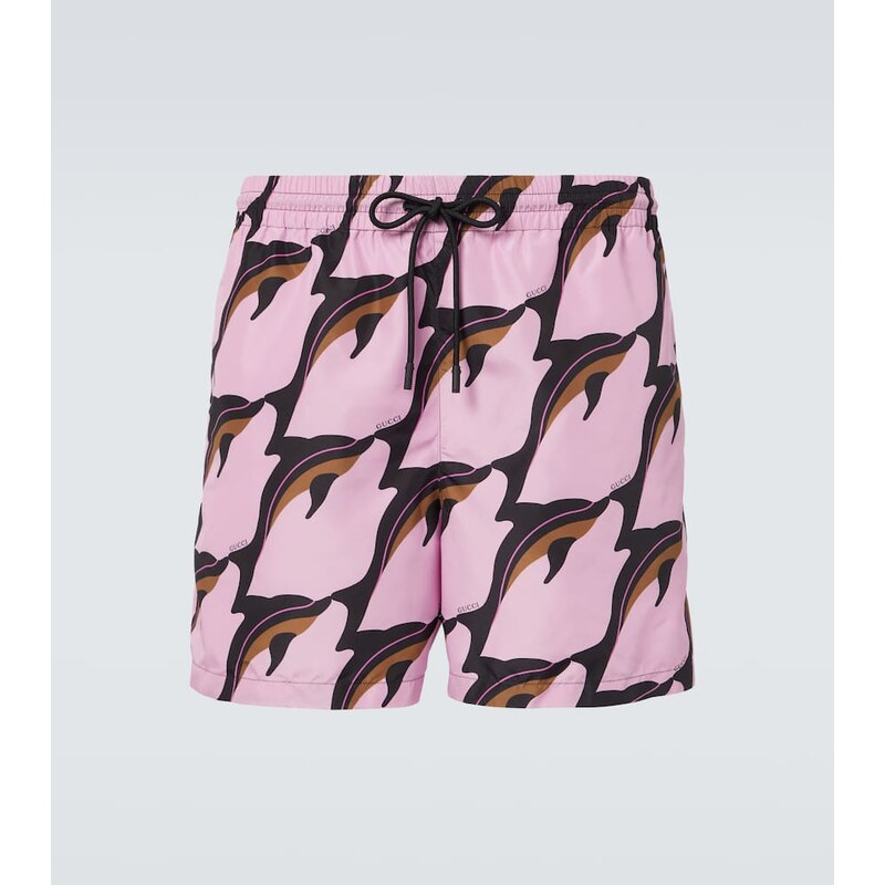 Gucci Printed poplin swim trunks 68175839