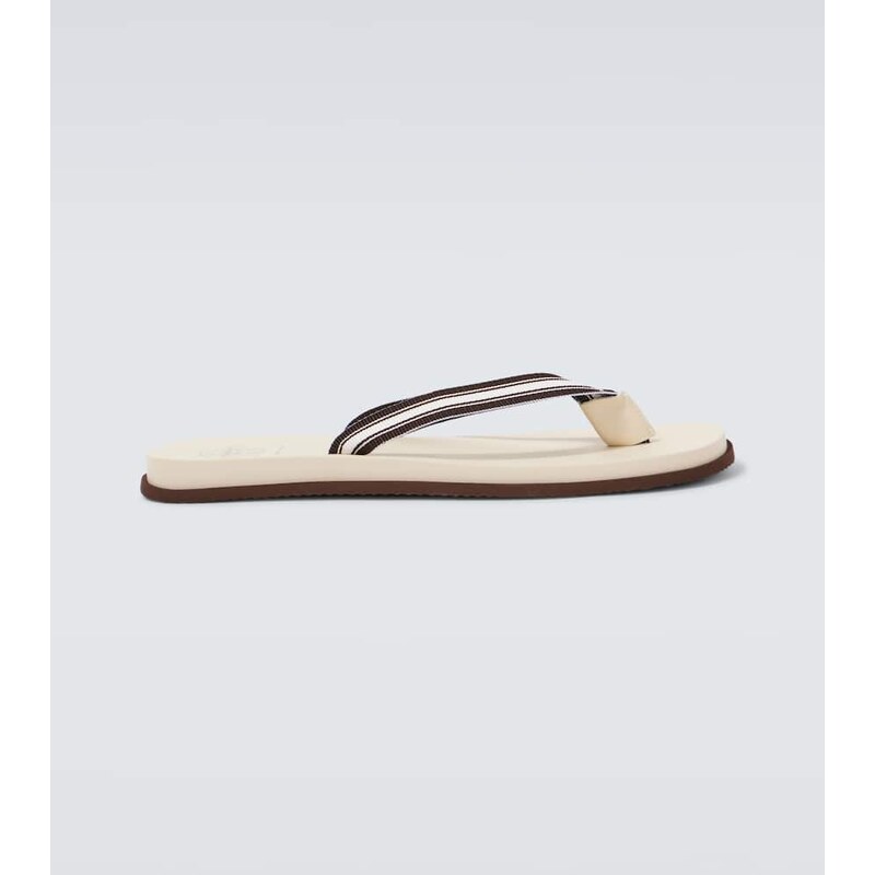 Brunello Cucinelli Leather-trimmed slippers 68193591