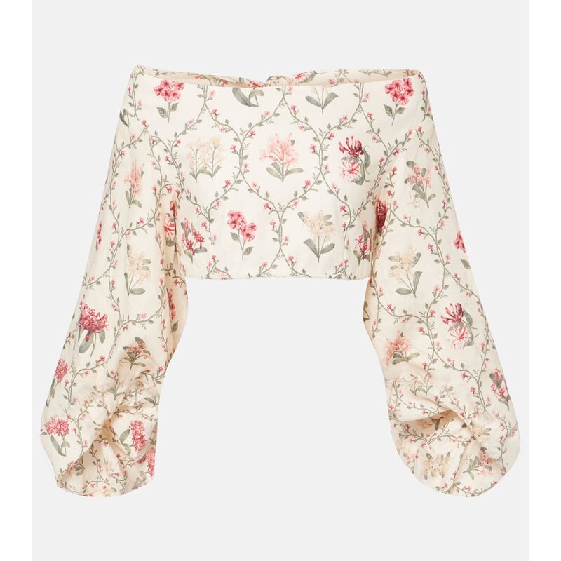 Agua by Agua Bendita Floral linen top 68060126