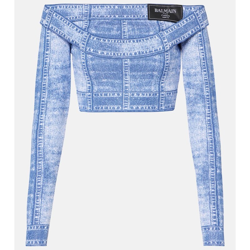 Balmain Trompe loeil crop top 68191549