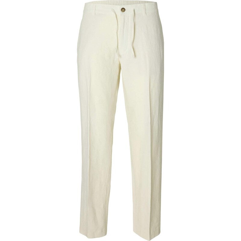 SELECTED Nohavice s pukmi SLH196-STRAIGHT LEROY biela 67619552