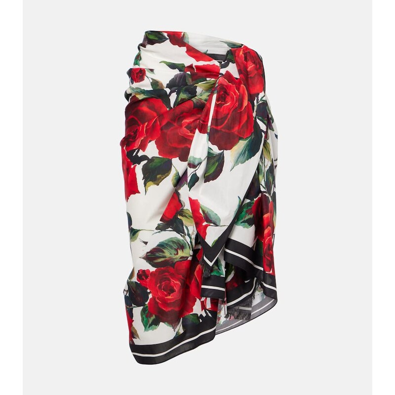 Dolce&Gabbana Floral cotton beach cover-up 68288142