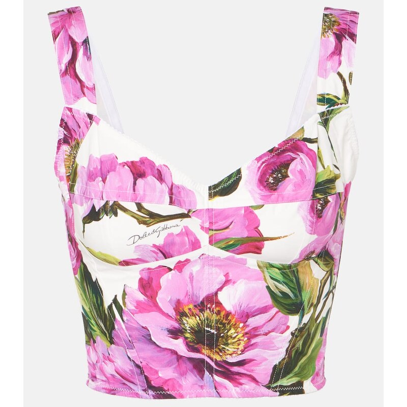Dolce&Gabbana Floral cotton-blend bustier 67941500