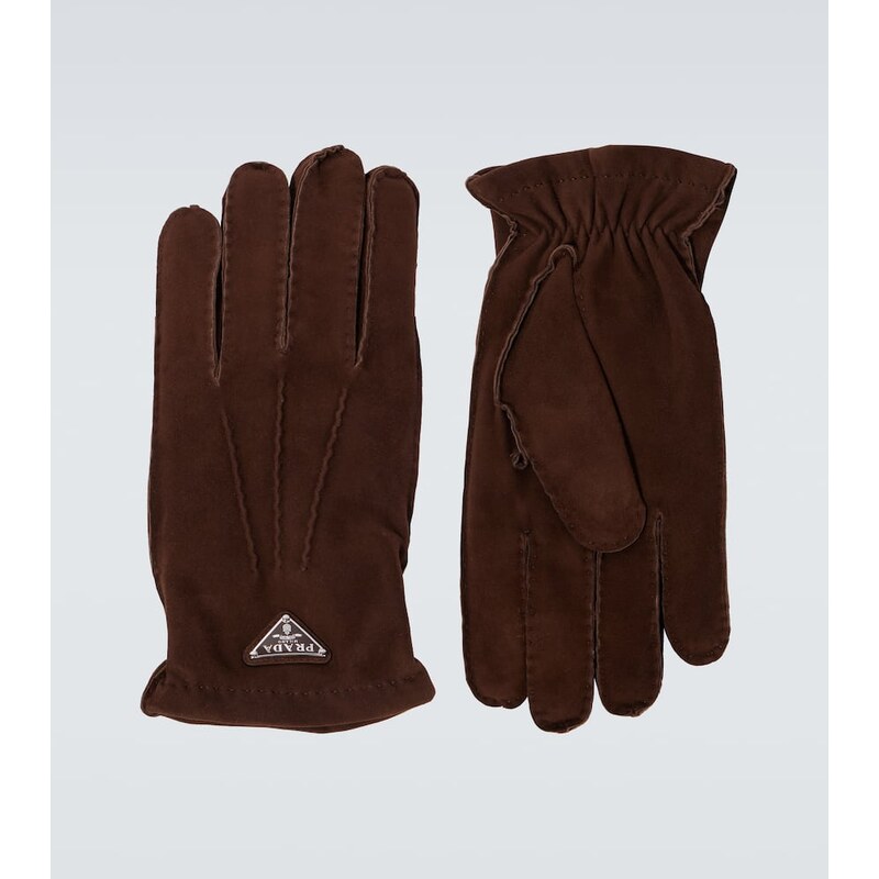 Prada Logo suede gloves 68195825