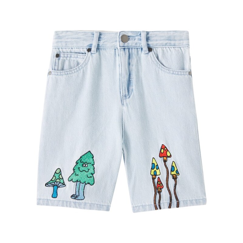 Stella McCartney Kids Embroidered denim shorts 67992077