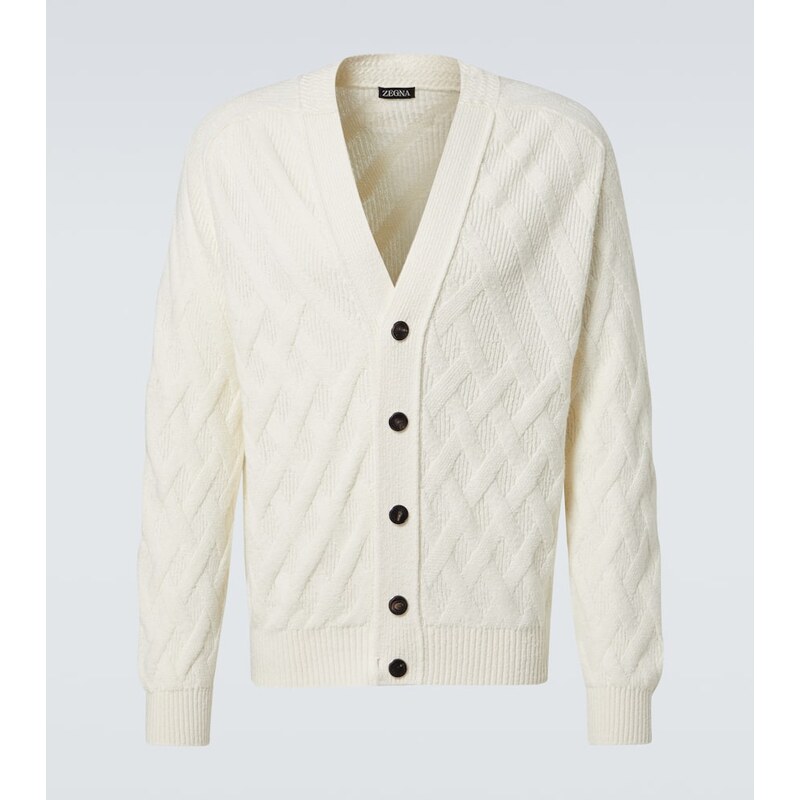 Zegna Ribbed-knit cotton cardigan 67972350