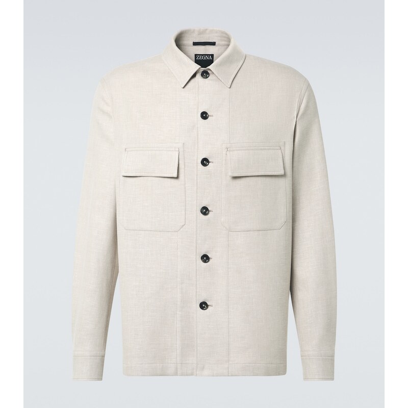 Zegna Linen, wool, and silk-blend overshirt 68039231