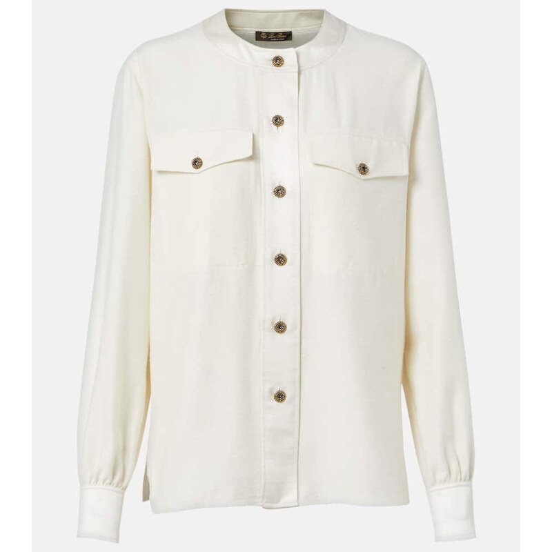 Loro Piana Quincy silk shantung blouse 67972927
