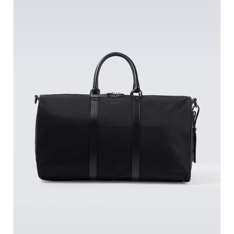 Kiton Leather-trimmed duffel bag 68290452