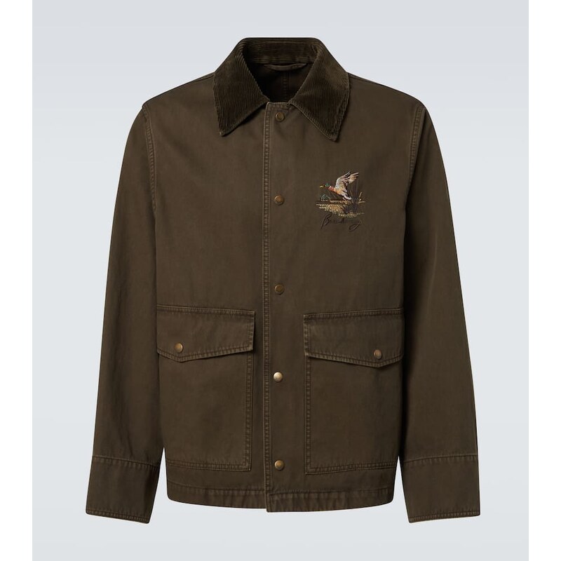 Burberry Corduroy-trimmed cotton twill field jacket 68023582