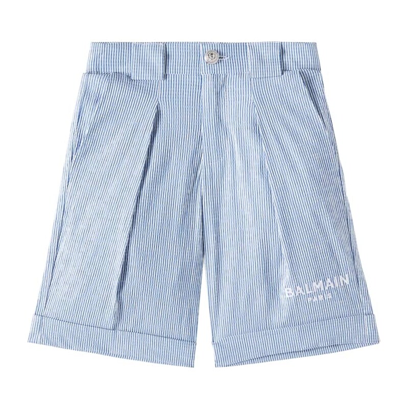 Balmain Kids Logo cotton-blend Bermuda shorts 67992647