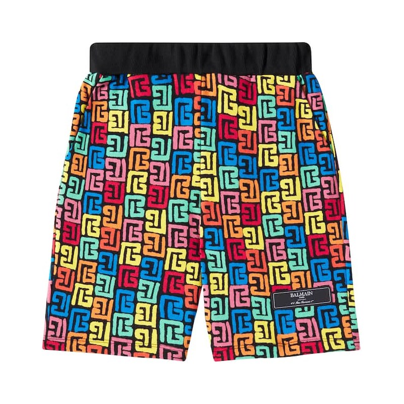 Balmain Kids Monogram cotton jersey shorts 67931601