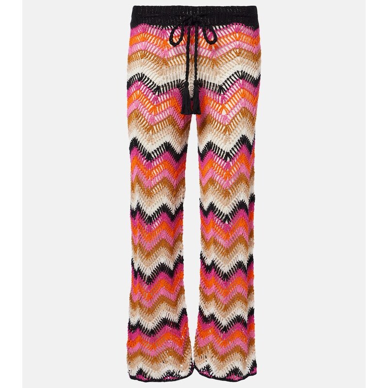 Anna Kosturova Cotton crochet wide-leg pants 68110587