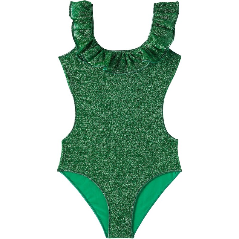 Oseree Kids OsÃree Kids LumiÃ¨re ruffled lamÃ swimsuit 68003403