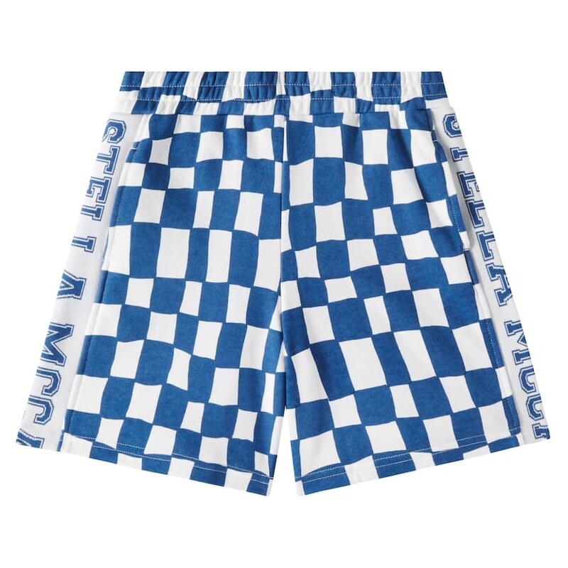Stella McCartney Kids Logo checked cotton jersey shorts 68204326