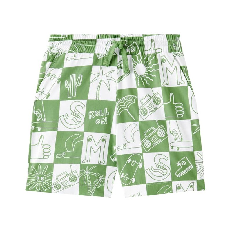 Stella McCartney Kids Checked printed cotton shorts 67992975