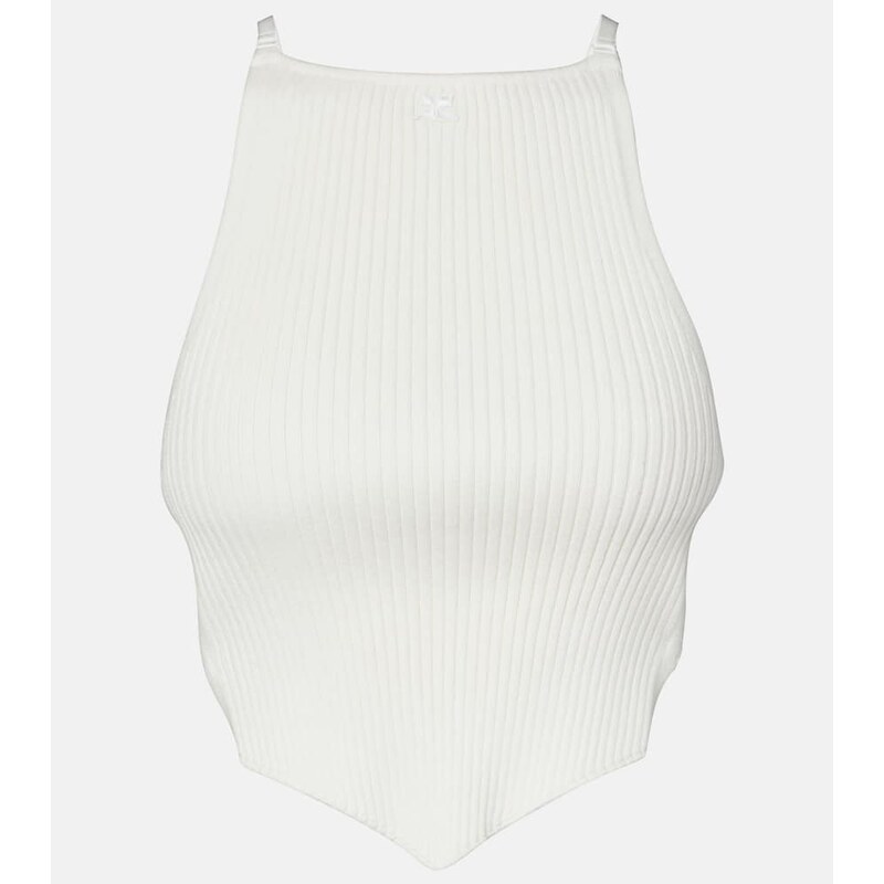 Courreges Courrèges Ribbed-knit cutout tank top 68096199