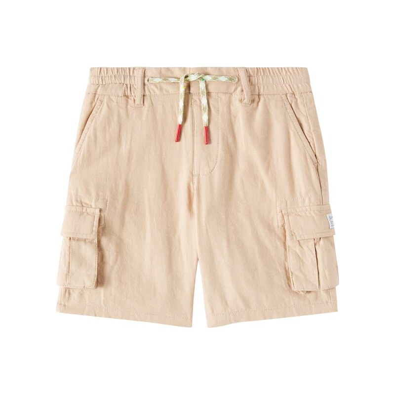 Scotch & Soda Kids Cotton and linen cargo shorts 67993182