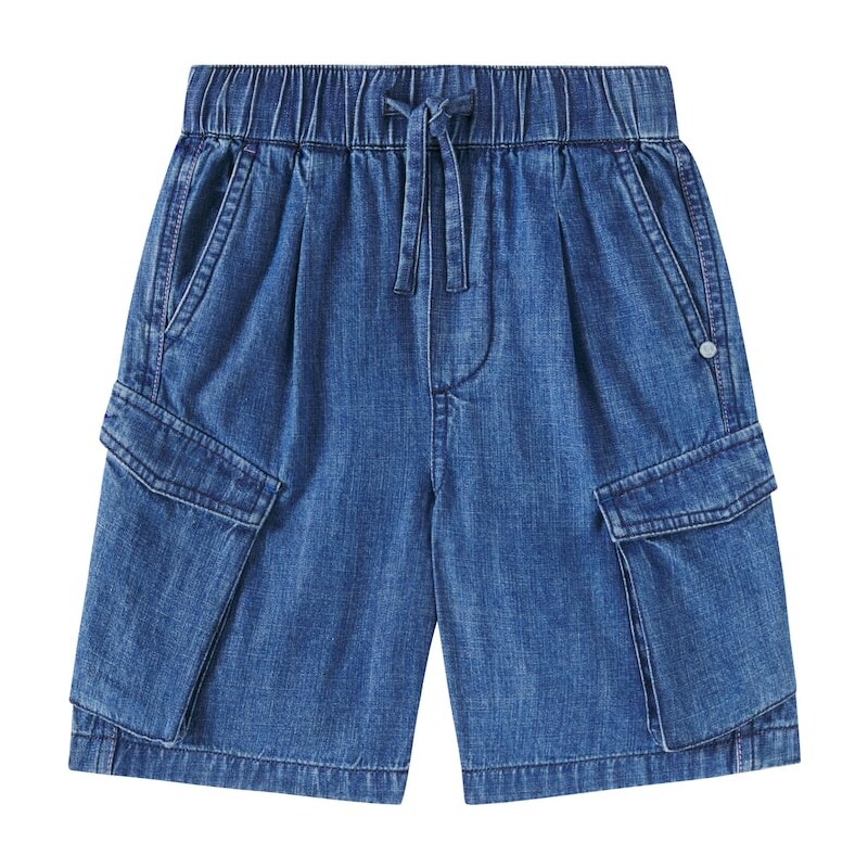 Scotch & Soda Kids The Pitch Loose denim cargo shorts 68070646