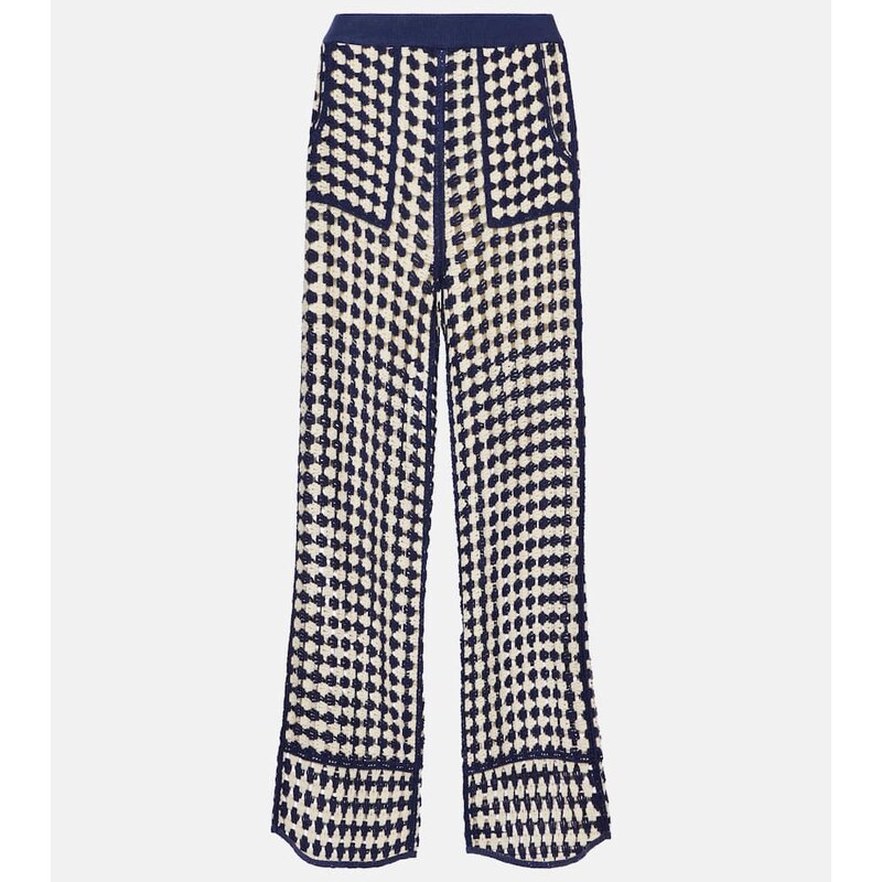 Farm Rio Crochet cotton-blend wide-leg pants 68024126