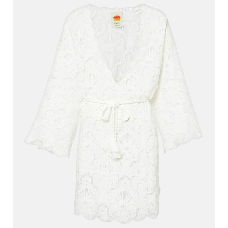 Farm Rio Seashell broderie anglaise cotton beach dress 68229712